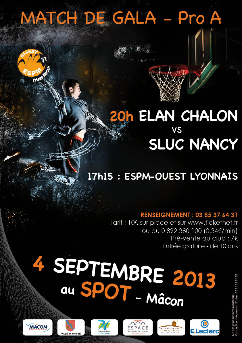 Match de gala basket ELAN Chalon - SLUC Nancy